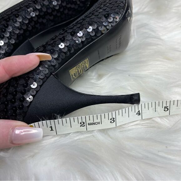 Prada Sequin Satin Bow Heels Black 36.5 - Picture 8 of 8